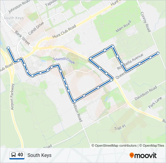 40 Bus Line Map