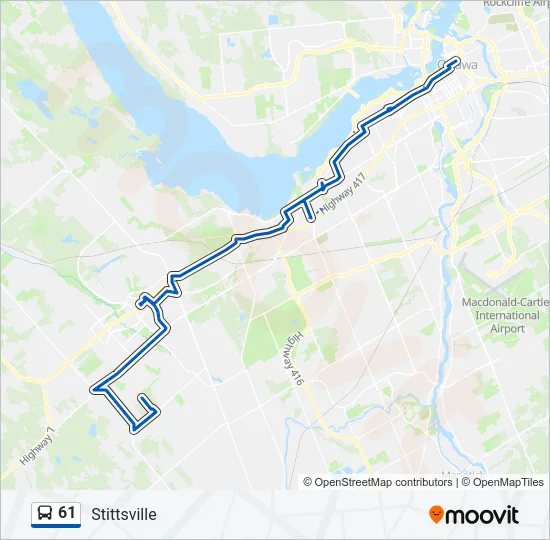 61 Bus Line Map