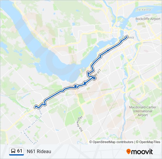 61 Bus Line Map