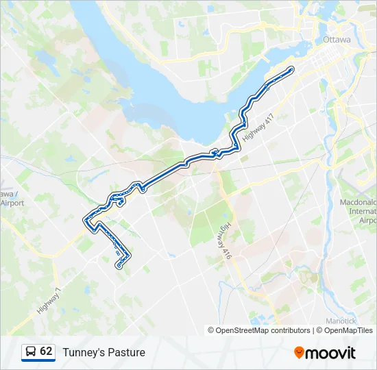 62 Bus Line Map