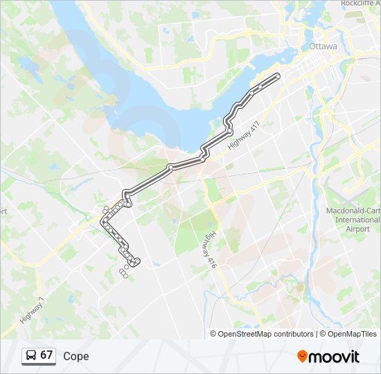 67 Bus Line Map
