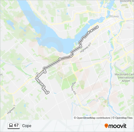 67 Bus Line Map