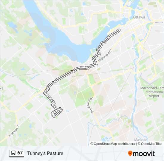 67 Bus Line Map