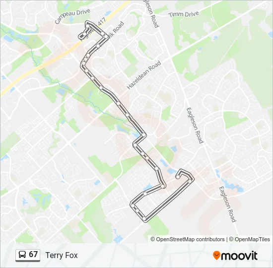 67 Bus Line Map