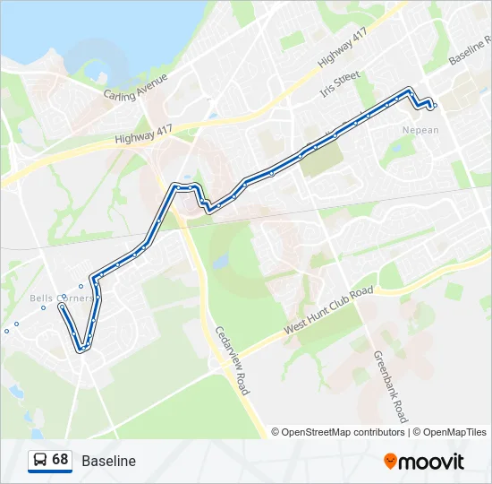 68 Bus Line Map