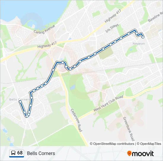 68 Bus Line Map