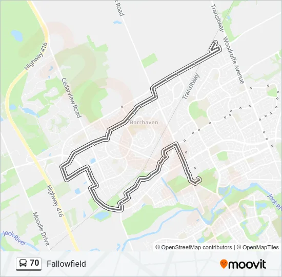 70 Bus Line Map