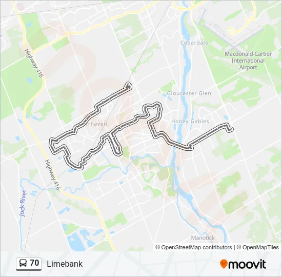 70 Bus Line Map