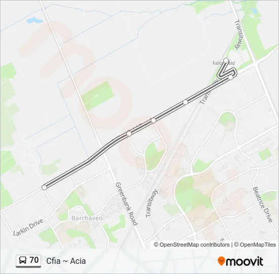 70 Bus Line Map