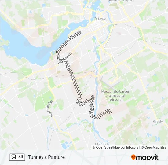 73 Bus Line Map