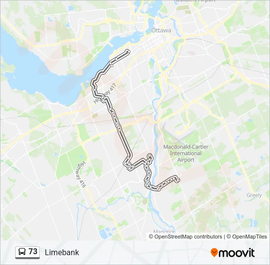 73 Bus Line Map