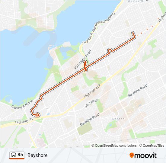 85 Bus Line Map