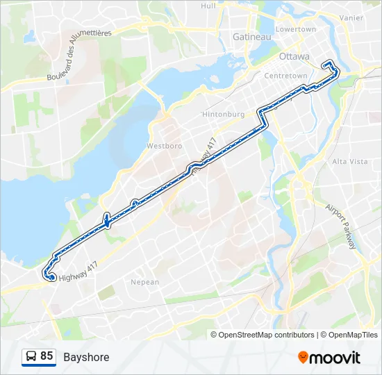 85 Bus Line Map
