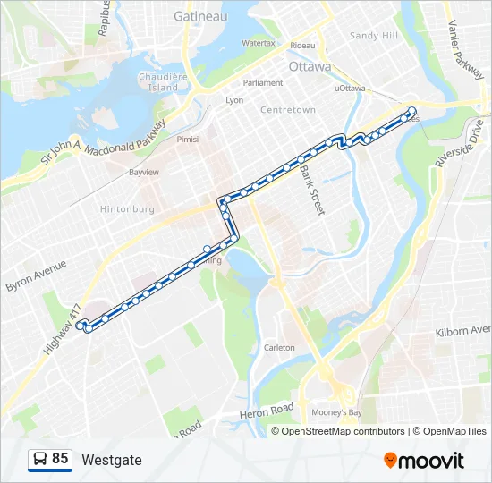 85 Bus Line Map