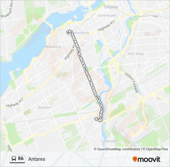 86 Bus Line Map