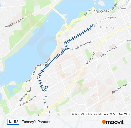 87 Bus Line Map