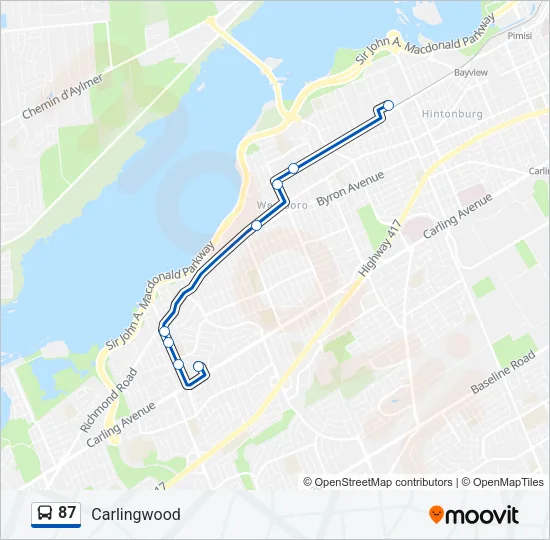 87 Bus Line Map