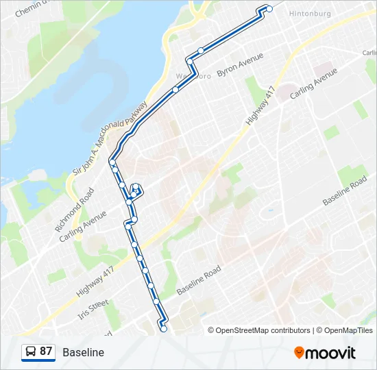 87 Bus Line Map