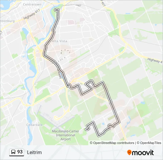 93 Bus Line Map
