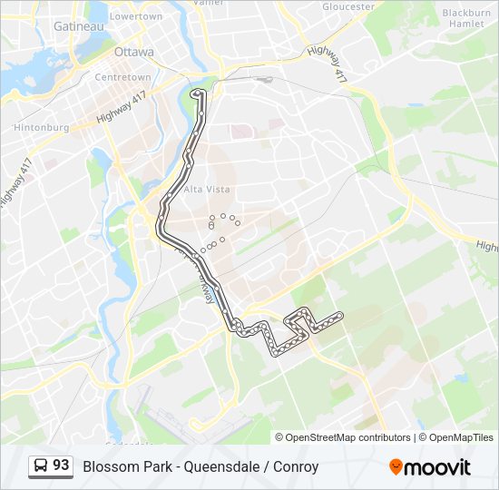 93 Bus Line Map