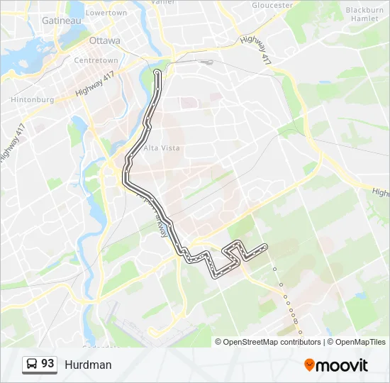 93 Bus Line Map
