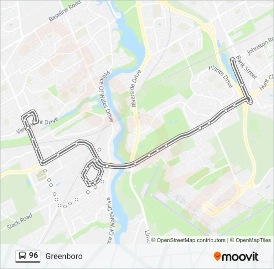 96 Bus Line Map
