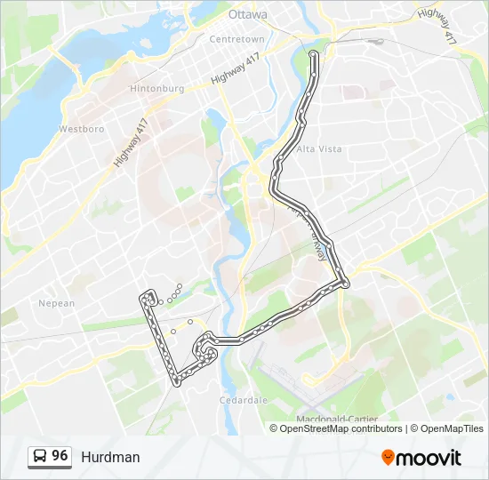 96 Bus Line Map