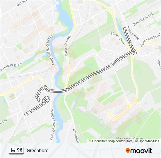 96 bus Line Map