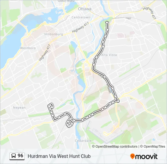 96 Bus Line Map