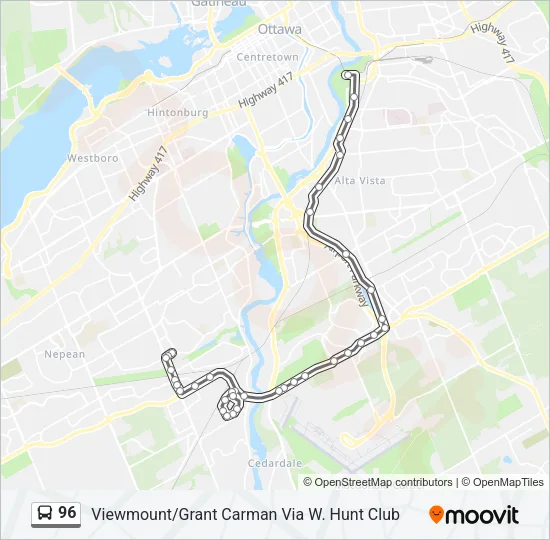 96 Bus Line Map