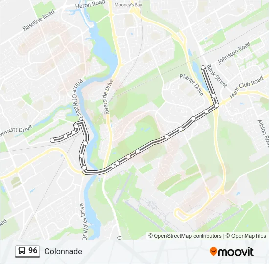 96 Bus Line Map