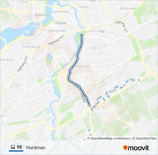 98 Bus Line Map