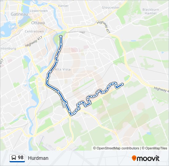 98 bus Line Map