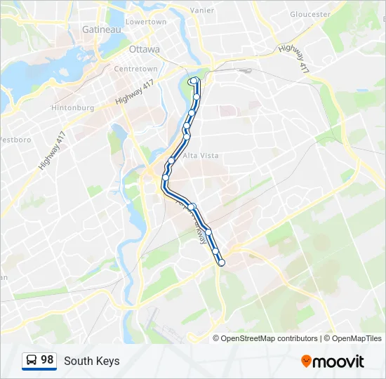 98 Bus Line Map