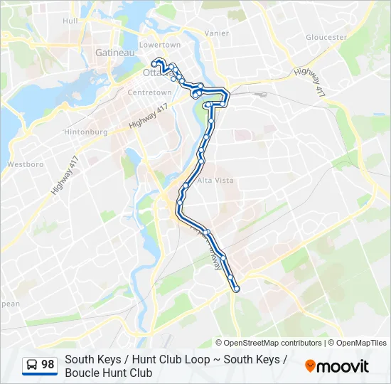 98 Bus Line Map