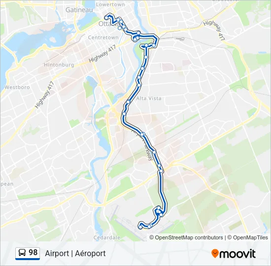 98 Bus Line Map