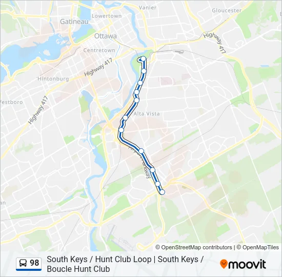 98 Bus Line Map