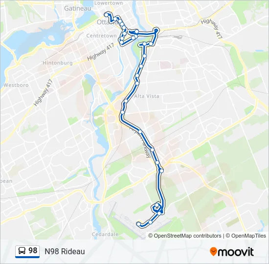 98 Bus Line Map