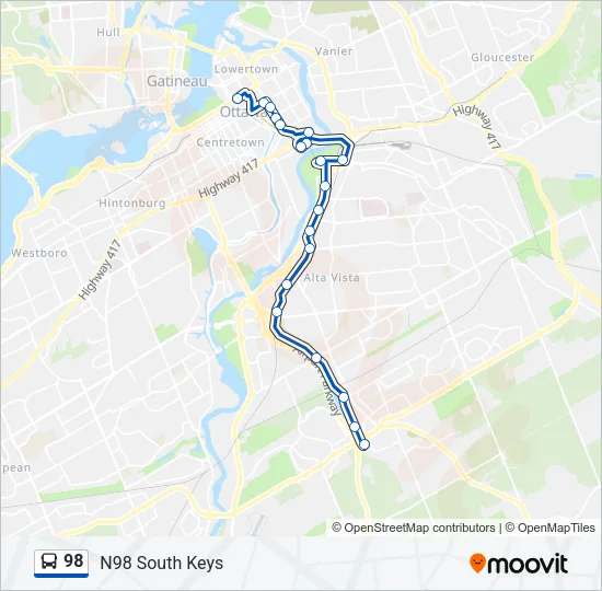 98 Bus Line Map