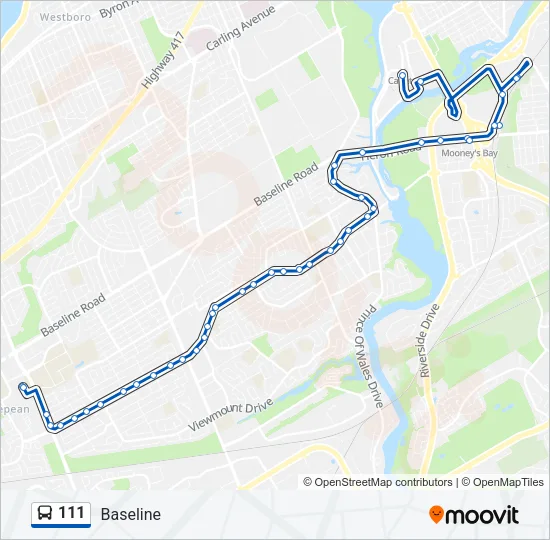 111 Bus Line Map