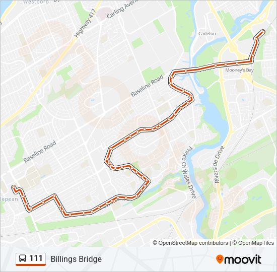 111 Bus Line Map