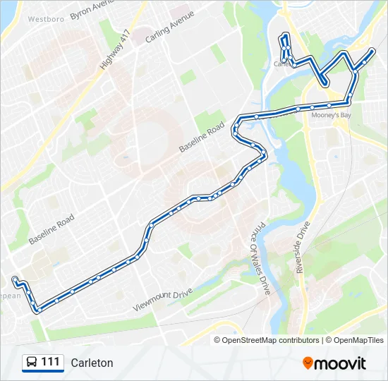 111 Bus Line Map