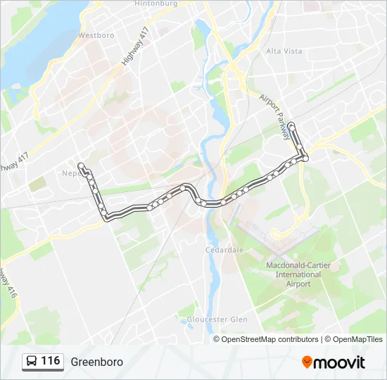 116 Bus Line Map