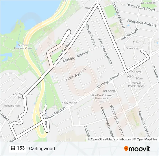 153 Bus Line Map