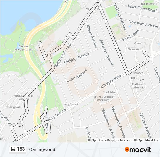 153 Bus Line Map