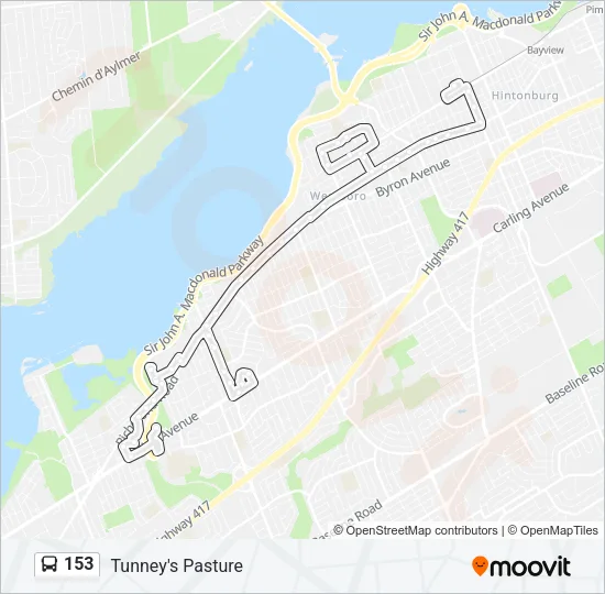 153 Bus Line Map