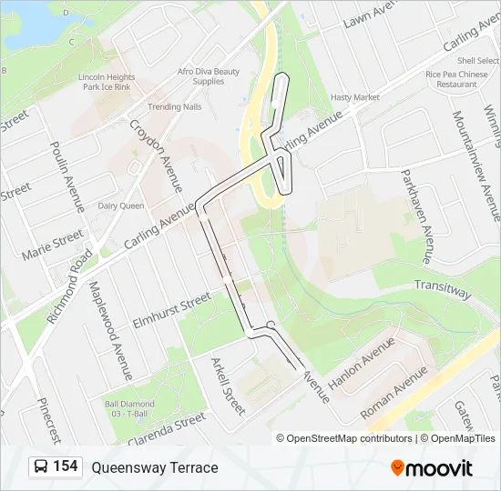 154 Bus Line Map
