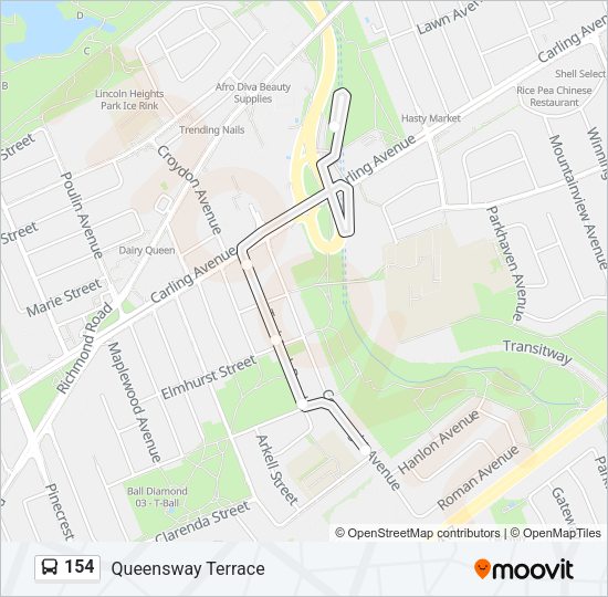 154 Bus Line Map