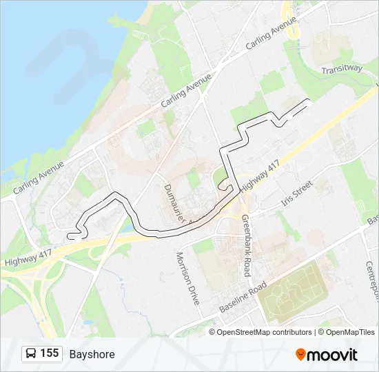 155 Bus Line Map