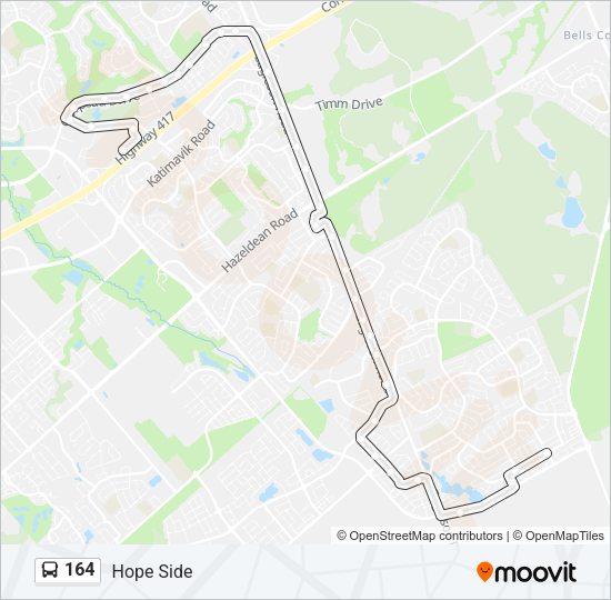 164 Bus Line Map